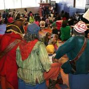 Children’s Theatre actors from “How I Became a Pirate” join a storytime led by author Melinda Long.
