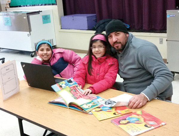 An evening event featured bilingual books at West Elementary, Jefferson, WI.