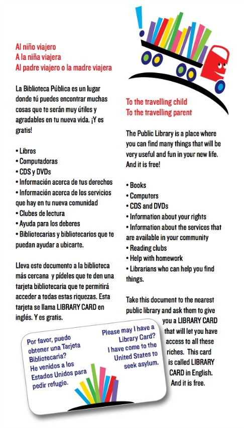 Refugee children find this insert in their new books.