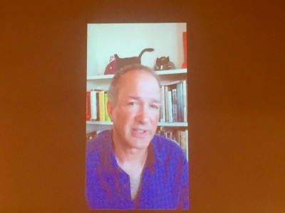 Jon Agee sent a video message. 