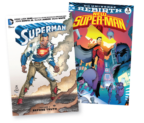 Yang’s Superman and Super-Man, the latter starring a Chinese superhero Superman and Super-Man courtesy of DC Entertainment