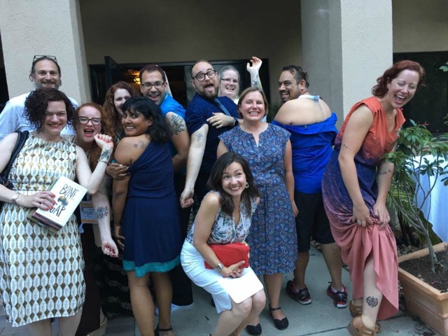 The 2016 Printz committee showing off their tattoos