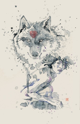 "Wolf Spirit" artwork by Marvel's Echo/Vision Quest, Daredevil and Jessica Jones artist David Mack! Get this as a limited edition signed print for backing the project!