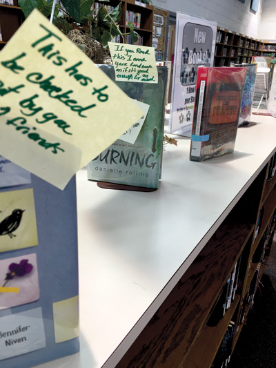 Sabrina Carnesi’s sticky notes identify books for buddies to read together Courtesy of Sabrina Carnesi