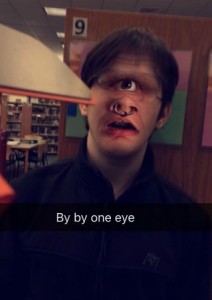 In book nine, Odysseus blinds the one-eyed giant and escapes with his crew. This group used Snapchat’s face swap feature to recreate that goodbye.