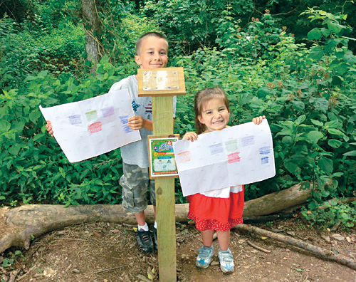 Siblings participating in the GO York scavenger hunt (right) Photos courtesy of York County Libraries