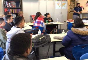 Arlington students get career advice from a teacher.