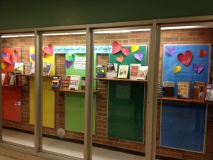 A display Jennifer Colby put up in her school lobby to encourage acceptance