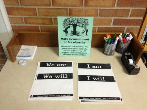 A later display made by Colby to promote social justice.