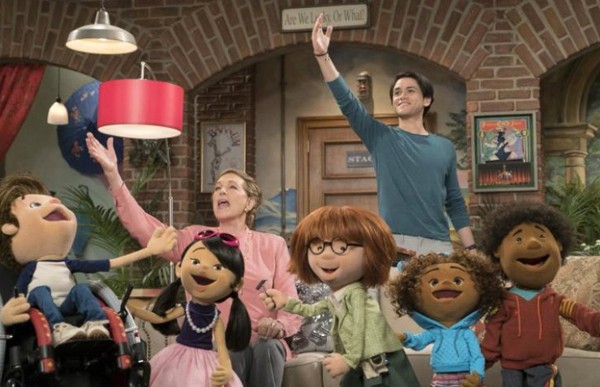 Julie Andrews, her Greenies, and assistant Gus (Guillian Yao Gioiello) in Julie's Greenroom (Netflix)