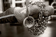 Ring push ups with chains to increase your bench press