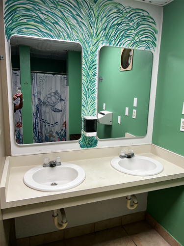 Pool house bathroom