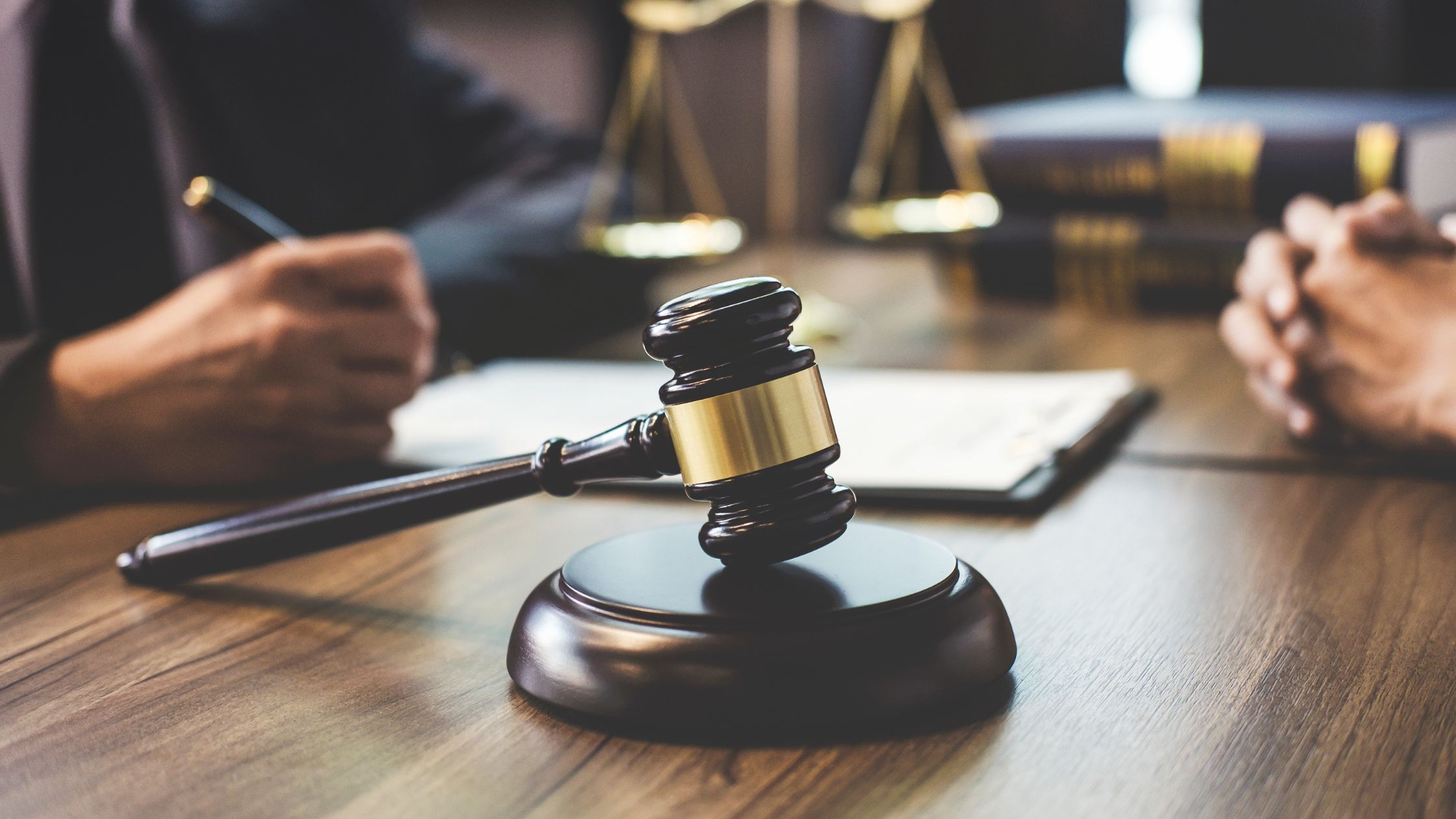 Gavel on a table