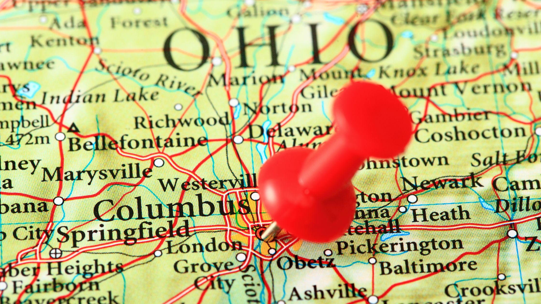 A map with a pin on it