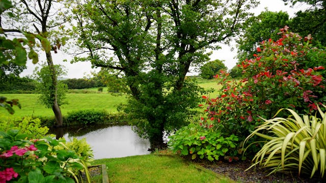 Traditional Burial Services peaceful landscape at funeral home in Lincoln RI