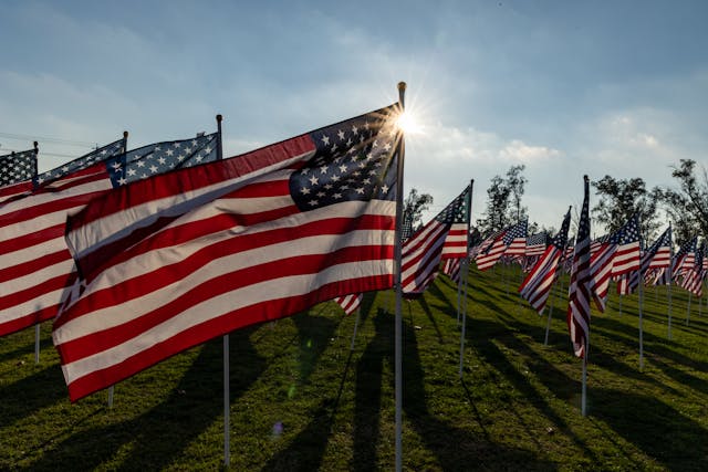 Veterans Military Honors Support flags at funeral home in Lincoln RI