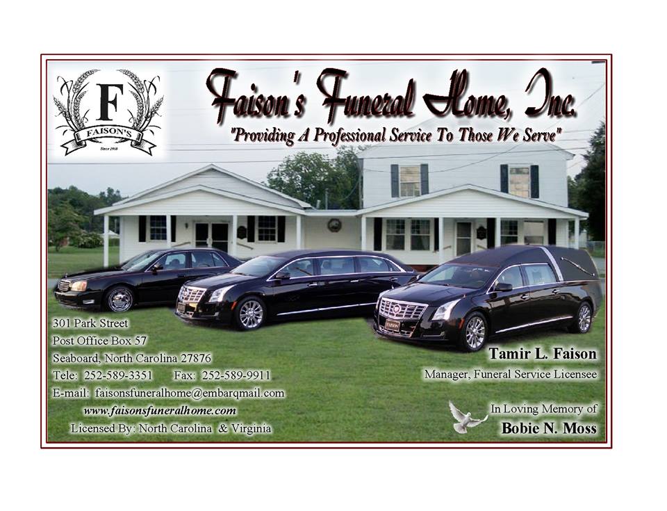 Our Facility Faison's Funeral Service, Inc. Seaboard NC funeral