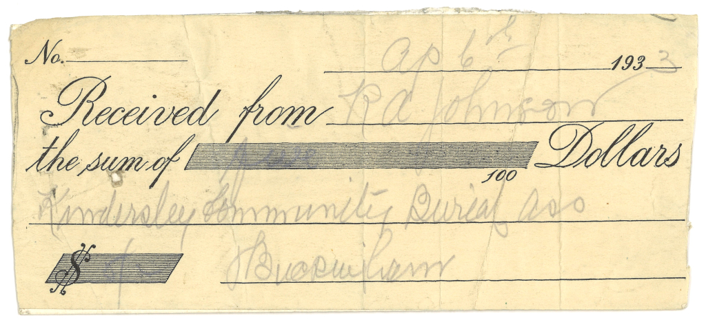 An original membership fee receipt