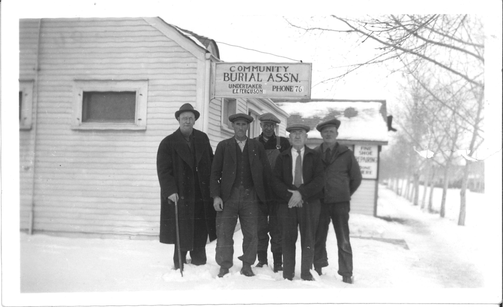 In front of the original building circa 1937