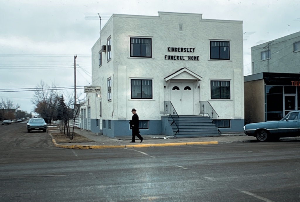 Kindersley Funeral Home 3rd location on the corner of Main Street & 5th Ave.