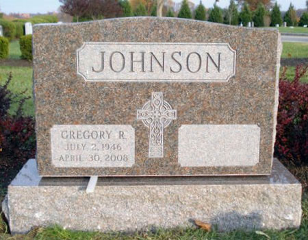 This is an upright companion stone in Dakota Mahogany, from South and North Dakota..