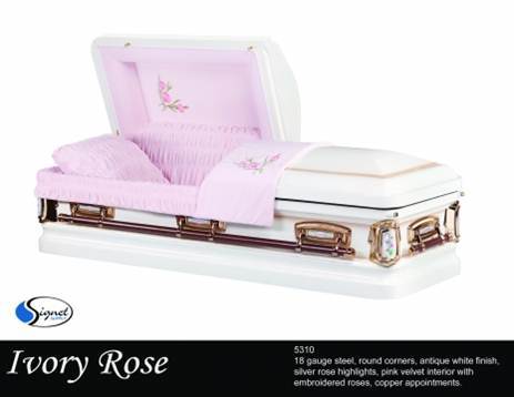 Ivory Rose - 18 Ga. Carbon Steel - Large Urn Shell - Velvet