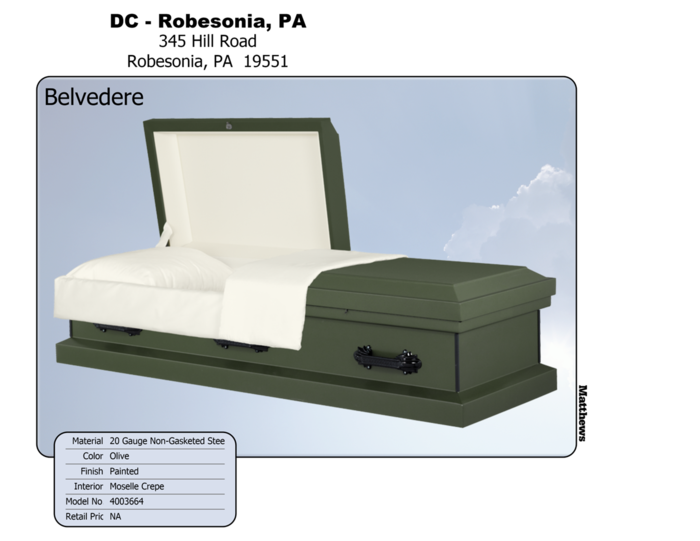 Belveder -   20 Ga. Non-Protective Carbon Steel - Normal Shell