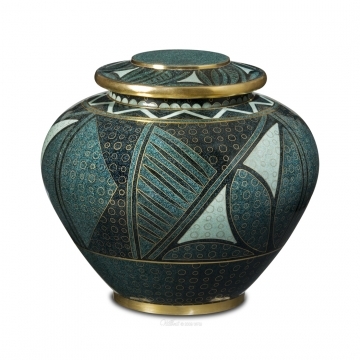 CloisonnÃ© Anasaziâ��¢ Emerald Cremation Urn  This cloisonnÃ© urn is crafted using ancient Chinese metalworking technique in a unique Southwest-inspired design and then polished in multiple enameling step