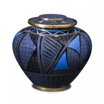 CloisonnÃ© Anasaziâ��¢ Lapis Cremation Urn  This cloisonnÃ© urn is crafted using ancient Chinese metalworking technique in a unique Southwest-inspired designs and then polished in multiple enameling steps.