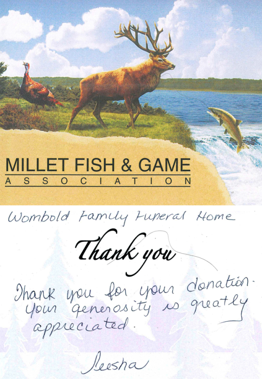 Appreciation Wombold Family Funeral Homes Ponoka AB funeral home