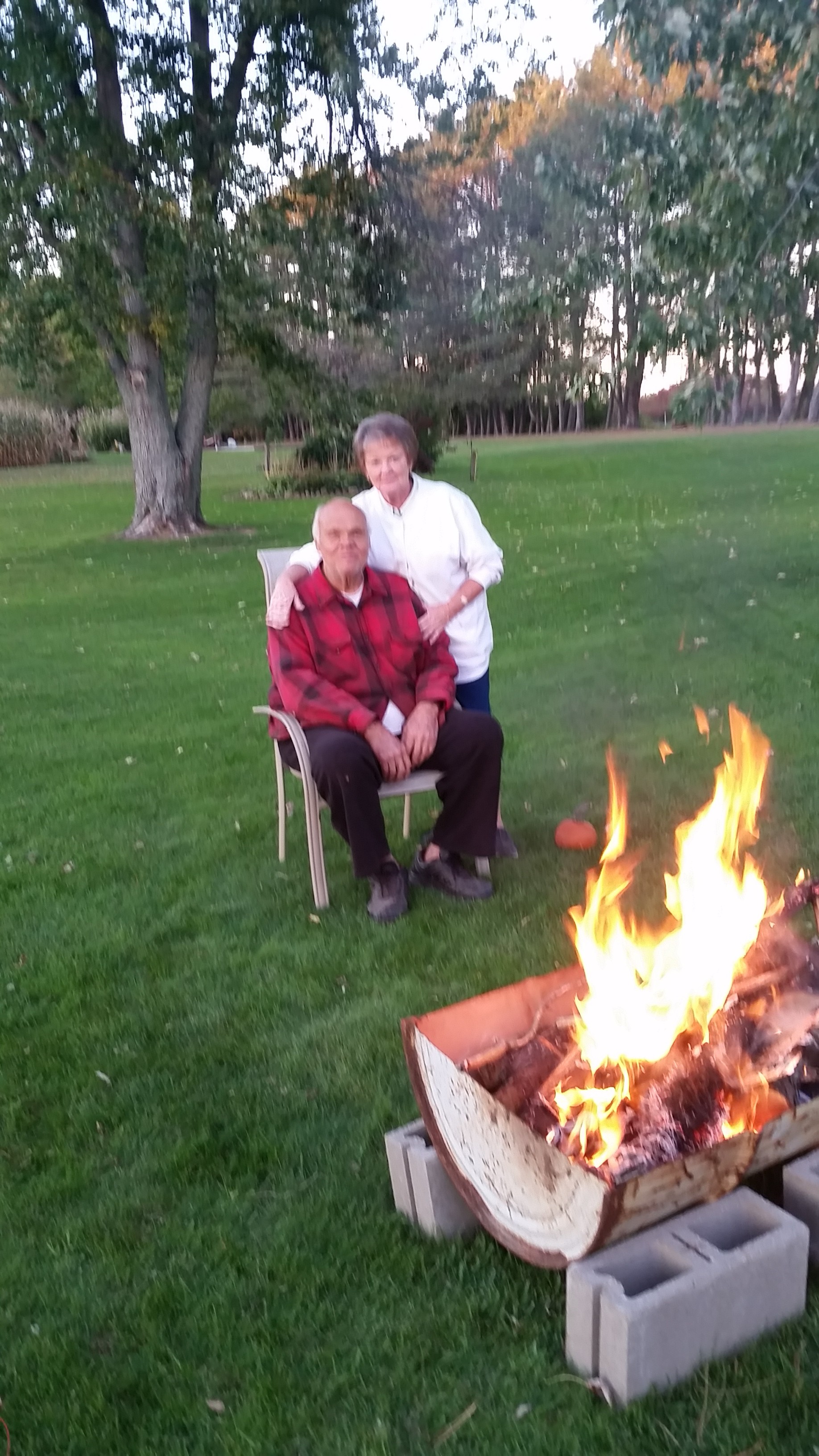 Our homemade fire pit..Halloween 2015