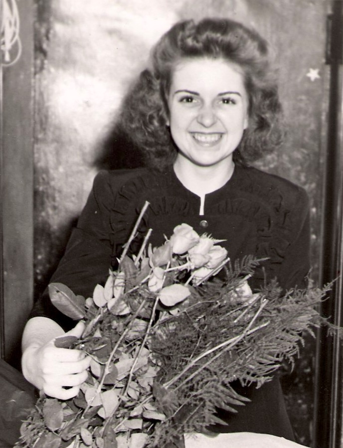 Shirley with roses