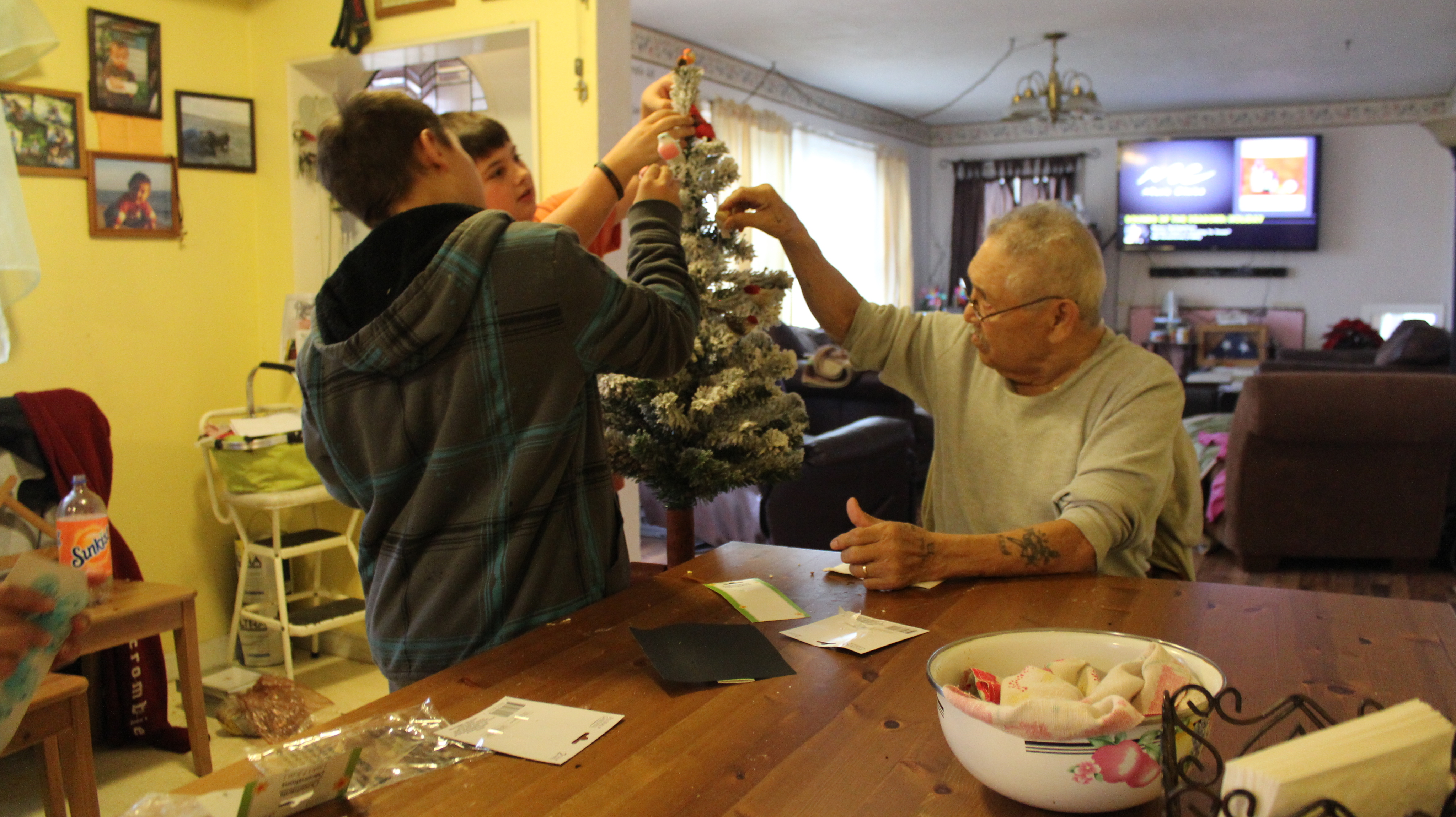 Fred with Jaydon & Ashton Vogel, Amalia (Campos) Hicks's grandchildren.