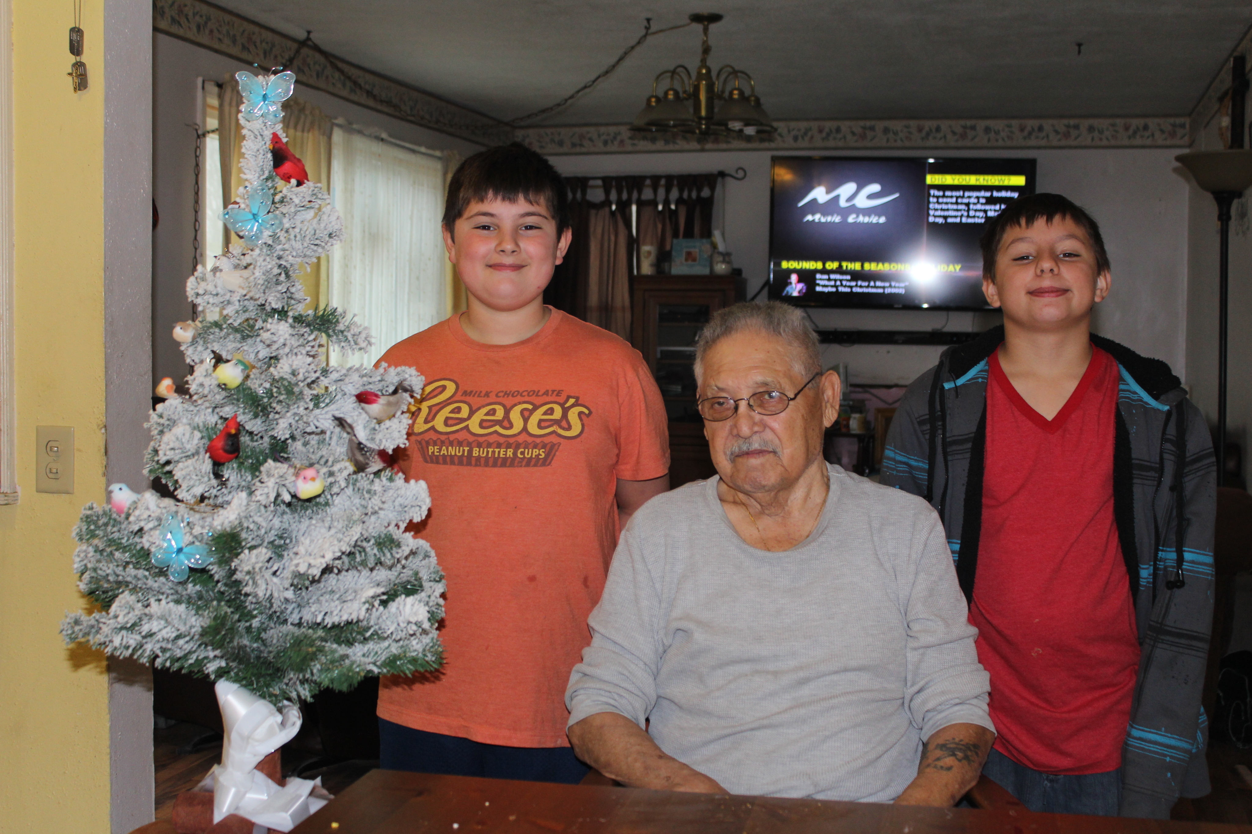 Fred with Jaydon & Ashton Vogel, Amalia (Campos) Hicks's grandchildren.