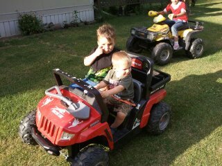 Thanks to uncle Ray, I had to by my son one of these. Just when I thought I was done chasing him around the yard...uncle Ray went to the garage and got another battery.