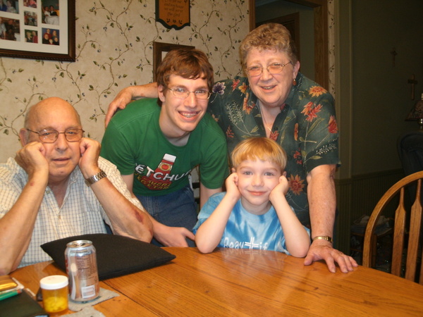 Dad, Mom, Zak, and Luke. Not sure who is copying who!