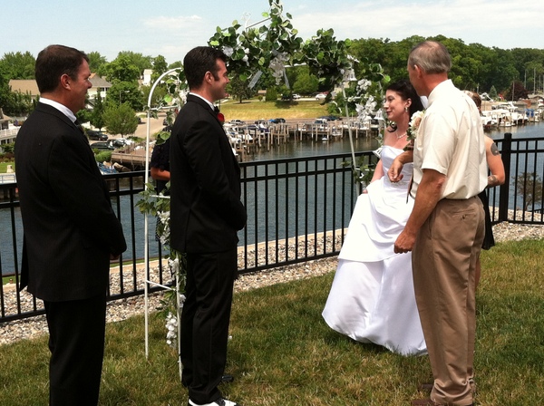 Dave giving away his beautiful daughter Stacey away