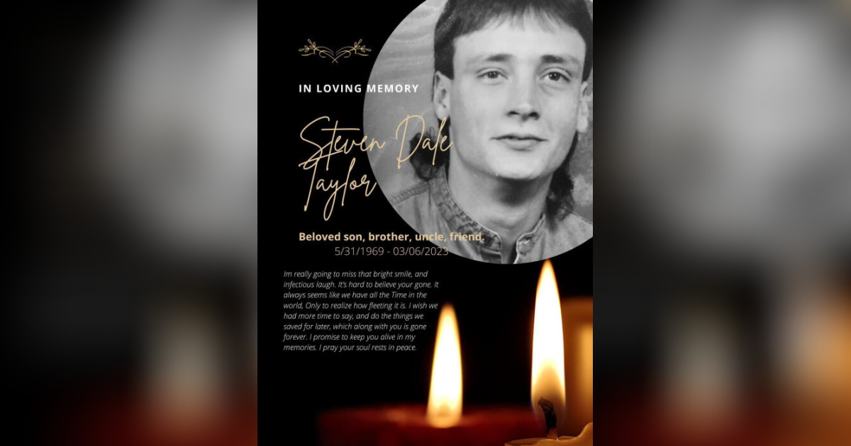 Steven Taylor Obituary March 6, 2023 Maxton Rosado Funeral Home