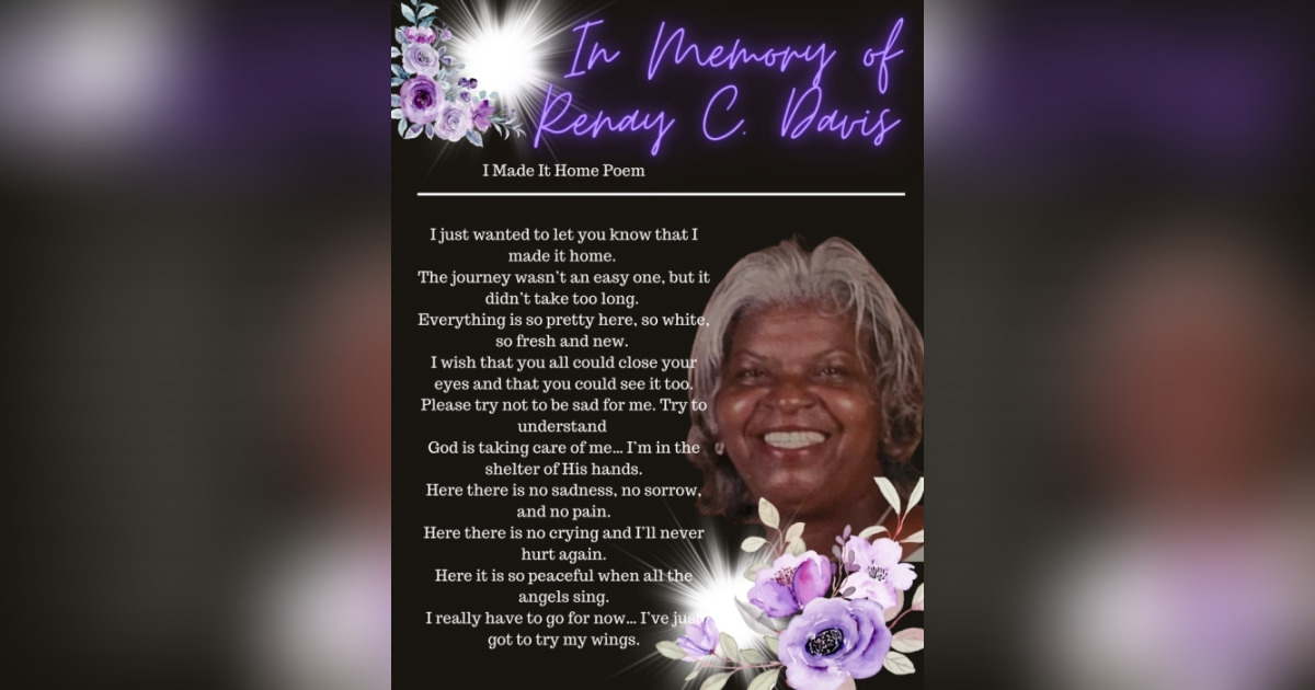 Mrs. Renay Davis Obituary July 28, 2023 Wingfield Funeral Home Cedartown, GA