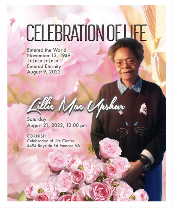 Ms. Lillie Mae Upshur Obituary August 9, 2022 Cornish & Holland
