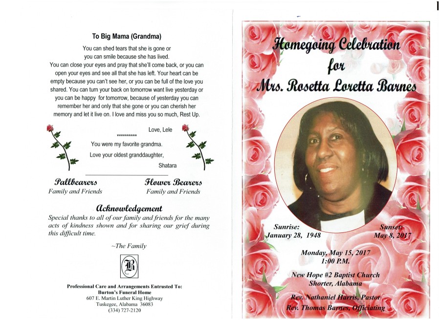 Obituary for Rosetta Loretta Barnes