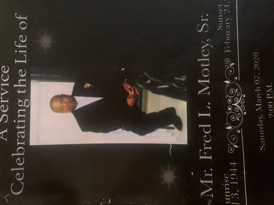 Obituary for Fred Lee Motley Poe's Memory Chapel Funeral Home, LLC