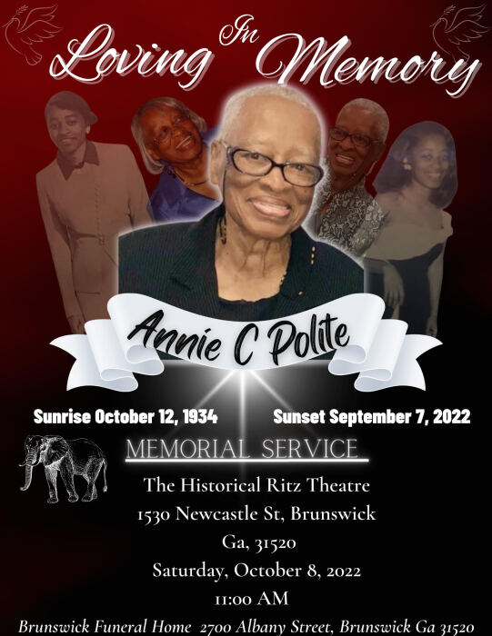 Obituary for Annie C Polite Brunswick Funeral Home, Inc.