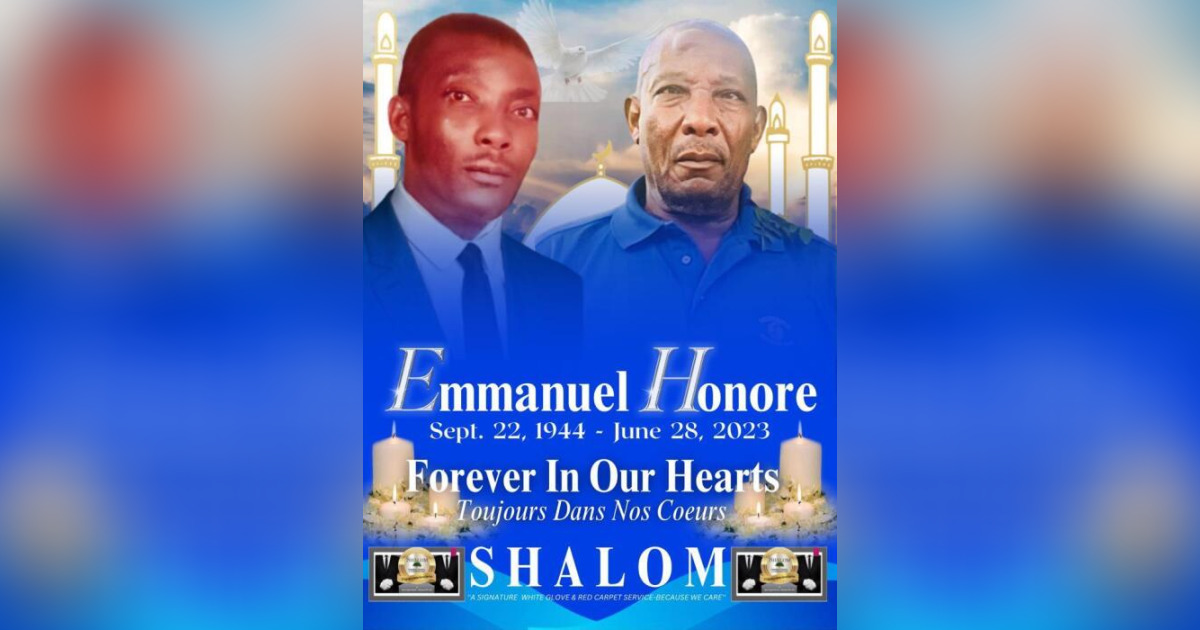 Emmanuel Honore Obituary June 28, 2023 Shalom Funeral Chapel Fort Myers, FL