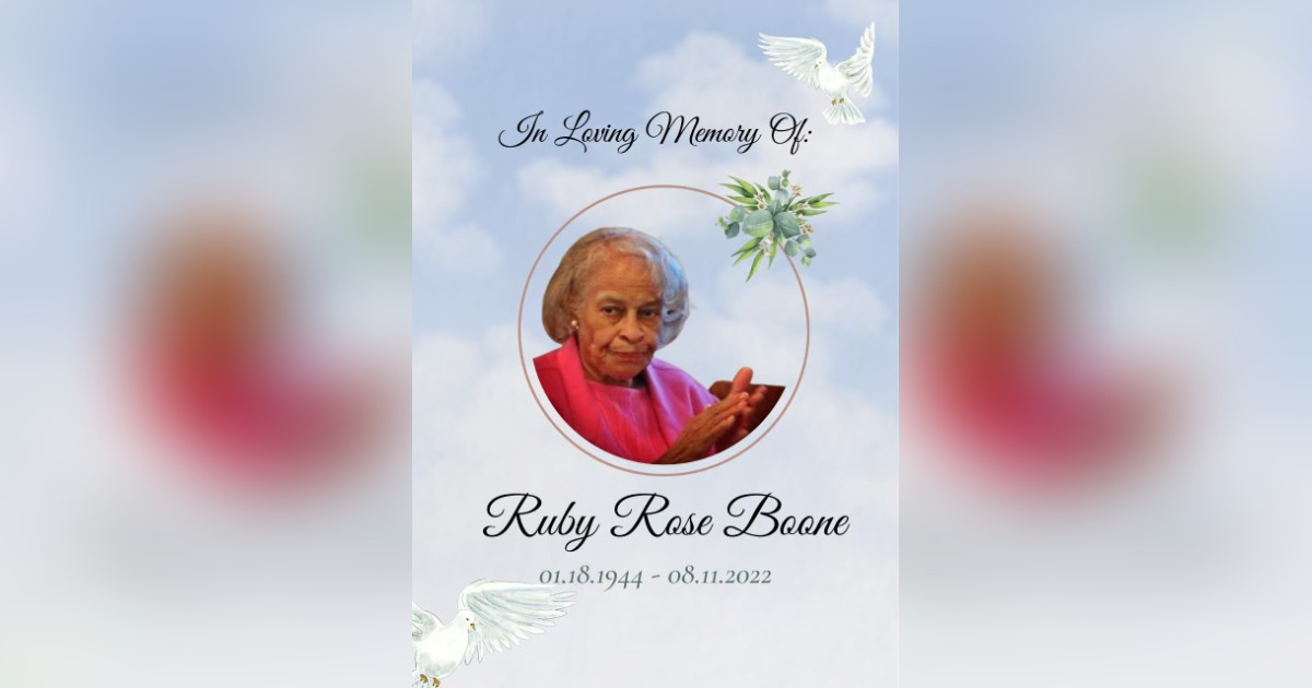 Ruby Boone Obituary August 11, 2022 Butler and Son Roseboro, NC