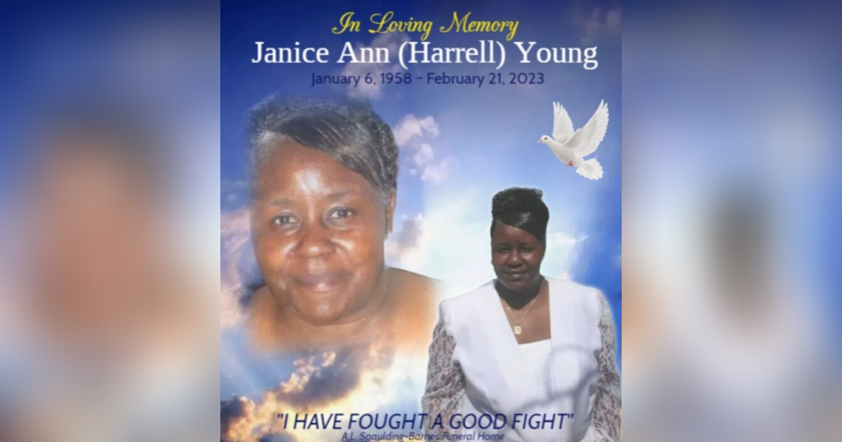 Janice Young Obituary February 21, 2023 A.L. SpauldingBarnes Funeral Home, LLC McRae, GA