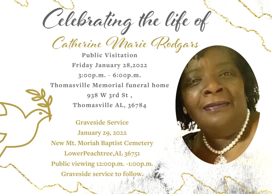 Catherine Rodgers Obituary January 20, 2022 Thomasville Memorial