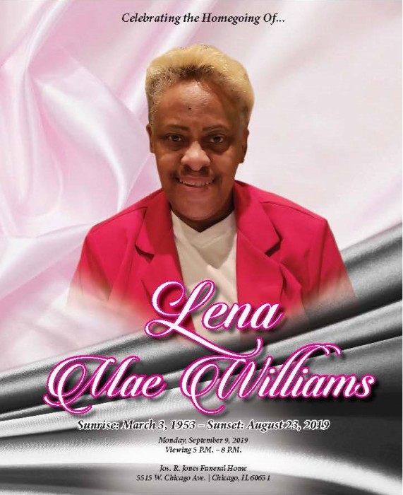 Lena Williams Obituary Aug 23, 2019 Chicago, IL
