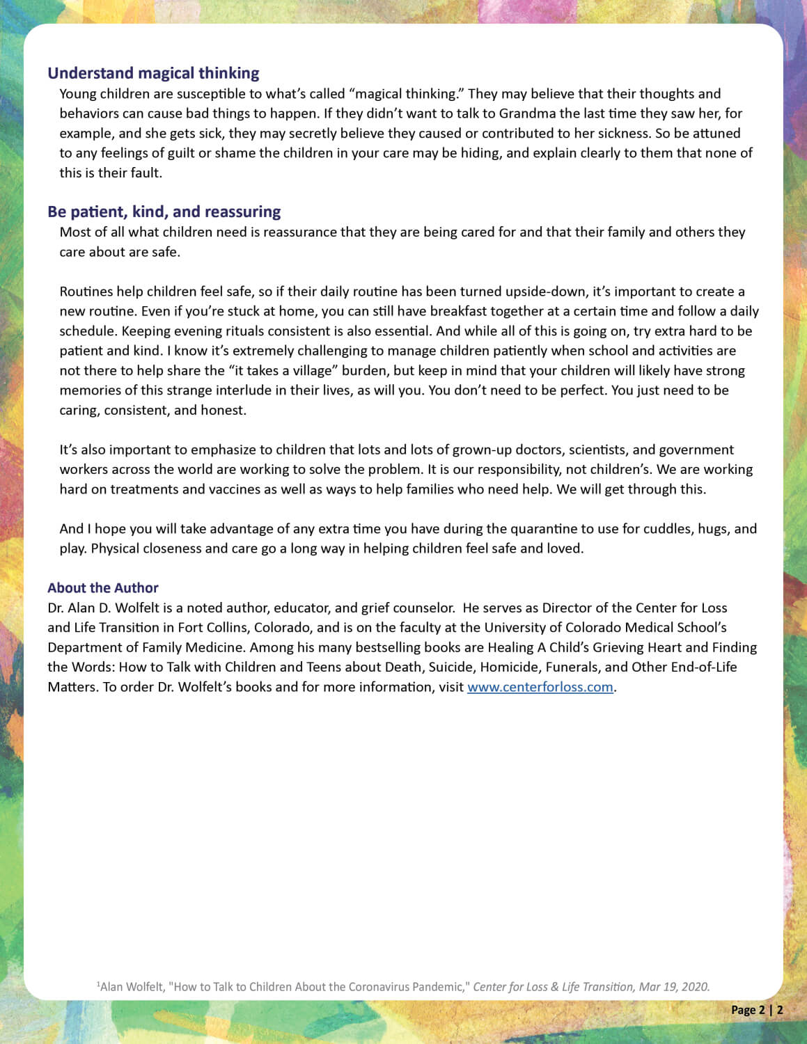 How to Talk to Children About the COVID19 Pandemic Meridian Mortuary