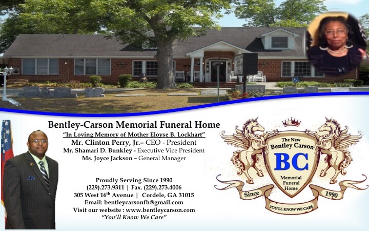 Bentley Carson Memorial Funeral Home Cordele Ga